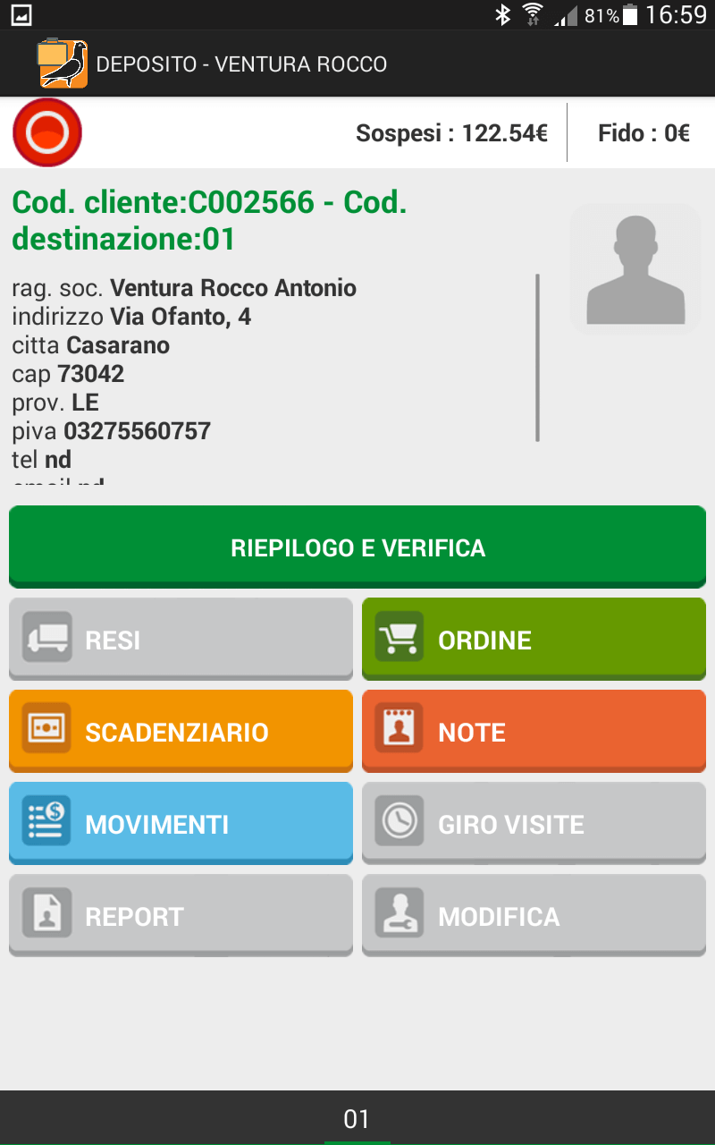 Interfaccia Paddy Order 3