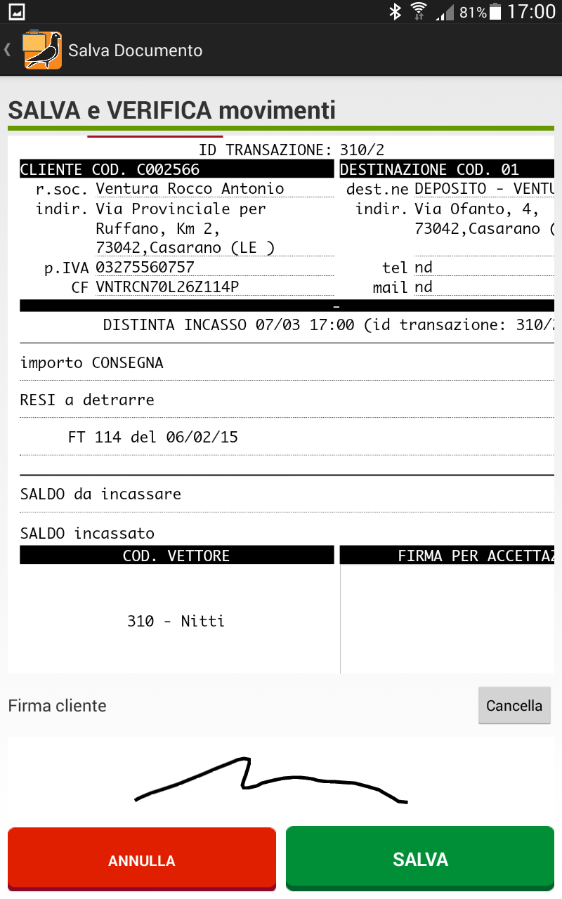 Interfaccia Paddy Order 4