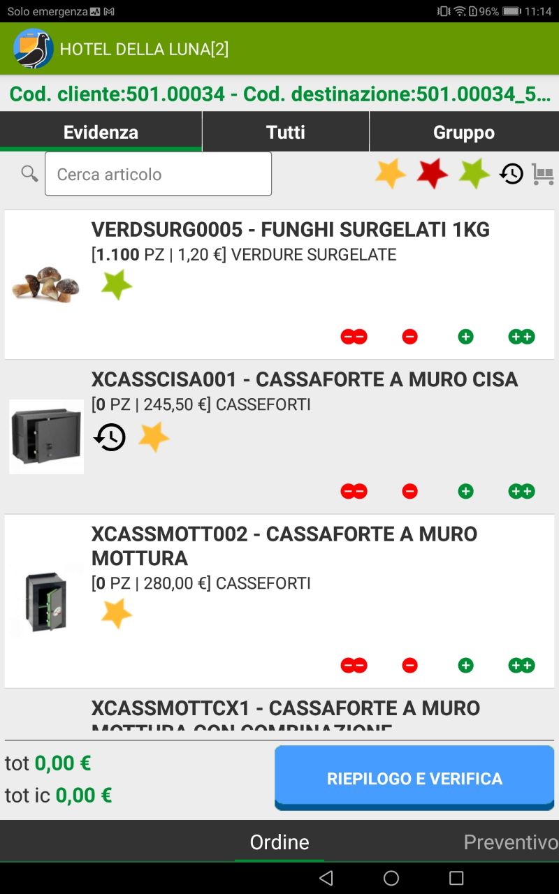 Interfaccia Paddy Order 5
